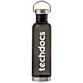 Custom Spirit Plastic Promotional Water Bottle With Metal Base And Bamboo Lid, 27 Oz