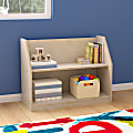 Flash Furniture Bright Beginnings Commercial Grade Modular 2-Shelf Wooden Classroom Display Shelf, 24-1/2”H x 31-1/2”W x 11-3/4”D, Beech