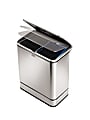 simplehuman® Brushed Stainless Steel Rectangular Sensor Trash And Recycle Can, Silver