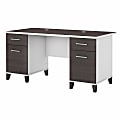 Bush Business Furniture Somerset 60"W Office Computer Desk With Drawers, Storm Gray/White, Standard Delivery 1 thumbnail image
