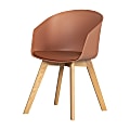South Shore Flam Chair With Wooden Legs, Burnt Orange/Natural