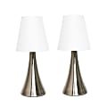 Simple Designs Valencia Mini Table Lamps With Fabric Shades, 11 1/2"H, Set Of 2