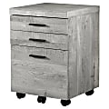 Monarch Specialties 17-3/4"D Vertical 3-Drawer File Cabinet, Gray Wood Grain 1 thumbnail image
