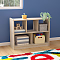 Flash Furniture Bright Beginnings Commercial Grade Modular Wood&nbsp;Classroom Open Storage&nbsp;Unit, 24-1/2”H x 31-1/2”W x 11-3/4”D, Beech