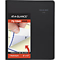 2024 AT-A-GLANCE® QuickNotes Weekly/Monthly Appointment Book Planner, 8" x 10", Black, January To December 2024, 760105