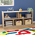 Flash Furniture Bright Beginnings Commercial Modular Wood&nbsp;Classroom Open Storage&nbsp;Unit, 24-1/2”H x 47-1/4”W x 11-3/4”D, Beech