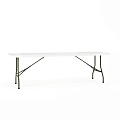 Flash Furniture Bi-Fold Plastic Banquet And Event Folding Table, 29"H x 30"W x 96"D, Granite White