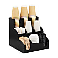 Mind Reader 9-Compartment Acrylic Cup and Condiment Countertop Organizer, 11-3/4"H x 12 -1/4"W x 12-1/4"D, Black 1 thumbnail image