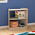 Flash Furniture Bright Beginnings Commercial Bow Front Wooden Classroom Open Corner Storage Unit, 24-1/2”H x 24”W x 11-3/4”D, Beech