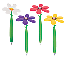 Office Depot® Brand Fun Ballpoint Pen With Topper, Flower, Fine Point, 0.7 mm, Green Barrel, Black Ink