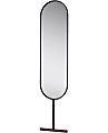 Adesso® Willy Oval Leaning Mirror, 65-1/8”H x 15”W x 1-1/4”D, Black/Walnut