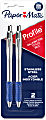 Paper Mate® Profile Metal Barrel Ballpoint Pens, Medium Point, 1.0 mm, Silver Barrel, Blue Ink, Pack Of 2 Pens 1 thumbnail image