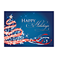Personalized Holiday Card Favorites, 7 7/8" x 5 5/8", Patriotic Christmas, 30% Recycled, Box Of 25