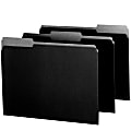 Oxford® 1/3-Cut Color Interior Folders, Letter Size, Black, Box Of 100