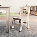 Flash Furniture Bright Beginnings Commercial-Grade Wooden Classroom Chairs With Non-Slip Foot Caps And Carry Handle, 20-3/4"H, Beech, Set Of 2 Chairs