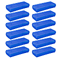Storex Single Mini Pencil Storage Cases, 1-1/4"H x 7-1/4"W x 3-1/4"D, Assorted Colors, Pack Of 12 Cases 1 thumbnail image