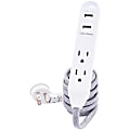 CyberPower® GC306U Reach And Charge™ USB And 3-Outlet AC Power Cord, 6’, White 1 thumbnail image