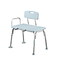 Medline Transfer Bench With Back, Knockdown With Microban®, Blue/Silver 1 thumbnail image
