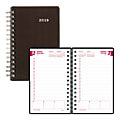 Brownline® Duraflex Daily/Monthly Appointment Book, 5" x 8", 50% Recycled, Black, January to December 2019