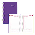 Brownline® Duraflex Daily/Monthly Appointment Book, 5" x 8", 50% Recycled, Purple, January to December 2019