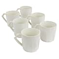 Martha Stewart Wood-Pattern 6-Piece Stoneware Mug Set, 15 Oz, White 1 thumbnail image