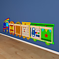 Flash Furniture Bright Beginnings Commercial Grade Wooden Train STEAM Wall System With 5 Accessory Panel Holders, Multicolor 1 thumbnail image