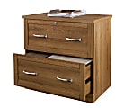 Realspace® Premium 29-7/16"W x 18-1/2"D Lateral 2-Drawer File Cabinet, Golden Oak