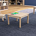 Flash Furniture Bright Beginnings Commercial Grade Wooden Square Preschool Classroom Activity Table, 14-1/2”H x 23-1/2”W x 23-1/2”D, Beech