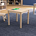 Flash Furniture Bright Beginnings Commercial Grade Wood Square Preschool Classroom Activity Table, 21-1/4”H x 23-1/2”W x 23-1/2”D, Beech