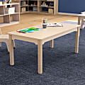 Flash Furniture Bright Beginnings Commercial Rectangular Wooden Preschool Classroom Activity Table, 18”H x 23-1/2”W x 47-1/4”D, Beech 1 thumbnail image