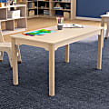 Flash Furniture Bright Beginnings Commercial Grade Rectangular Wood Preschool Classroom Activity Table, 21-1/4”H x 23-1/2”W x 47-1/4”D, Beech