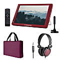 Trexonic Portable Rechargeable 14" LED TV With Amplified Antenna, Carry Bag And Headphones, Red, 995117421M 1 thumbnail image