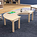 Flash Furniture Bright Beginnings Commercial Grade Wooden Half Circle Preschool Classroom Activity Table, 14-1/2”H x 29-1/2”W x 59”D, Beech