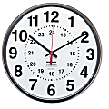 SKILCRAFT® 24-Hour Clock, 12" Diameter, Dark Brown (AbilityOne 6645-01-342-8199) 1 thumbnail image