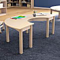 Flash Furniture Bright Beginnings Commercial Wooden Half Circle Preschool Classroom Activity Table, 18”H x 29-1/2”W x 59”D, Beech