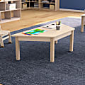 Flash Furniture Bright Beginnings Commercial Grade Trapezoid Wooden Preschool Classroom Activity Table, 14-1/2”H x 20-3/4”W x 47”D, Beech
