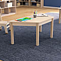 Flash Furniture Bright Beginnings Commercial Trapezoid Wooden Preschool Classroom Activity Table, 18”H x 20-3/4”W x 47”D, Beech 1 thumbnail image