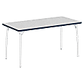 Lorell® Classroom Rectangular Activity Table Top, 60"W x 30"D, Gray Nebula/Navy