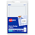 Avery® Name Tags, 05147, 2-1/3" x 3-3/8", White, 100 Removable Name Badges 1 thumbnail image
