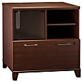 Bush Business Furniture Achieve 30"W Lateral 1-Drawer File Printer Stand Cabinet, Sweet Cherry, Standard Delivery