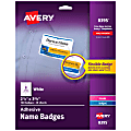 Avery® Flexible Name Badge Labels, 2 1/3" x 3 3/8", White, Box Of 160