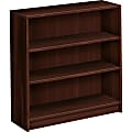 HON® 1870-Series Laminate Modular Shelving Bookcase, 3 Shelves (2 Adjustable), 36"H x 36"W x 11-1/2"D, Mahogany