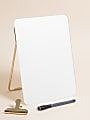 U Brands® Non-Magnetic Glass Dry Erase Desktop Easel, 11 3/4" X 8 1/2", Tempered Glass, Gold Metal Stand, Removable Clip