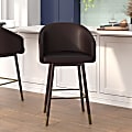 Flash Furniture Margo Commercial-Grade Mid-Back Modern Counter Stool, Brown/Walnut 1 thumbnail image