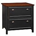 Bush Business Furniture Fairview 32"W x 20-2/3"D Lateral 2-Drawer File Cabinet, Antique Black/Hansen Cherry, Standard Delivery