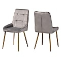 Baxton Studio Gavino Dining Chairs, Gray/Gold, Set Of 2 Chairs 1 thumbnail image
