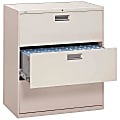 HON® Brigade® 600 42"W x 19-1/4"D Lateral 3-Drawer File Cabinet, Light Gray