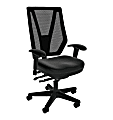 Sitmatic GoodFit Mesh Enhanced Synchron High-Back Chair With Adjustable Arms, Black Polyurethane/Black