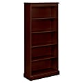 HON® 94000 78 1/4" 5-Shelf Traditional Bookcase, Mahogany/Dark Finish, Standard Delivery