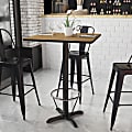 Flash Furniture Laminate Square Table Top With Bar-Height Table Base And Foot Ring, 43-1/8"H x 30"W x 30"D, Walnut/Black 1 thumbnail image
